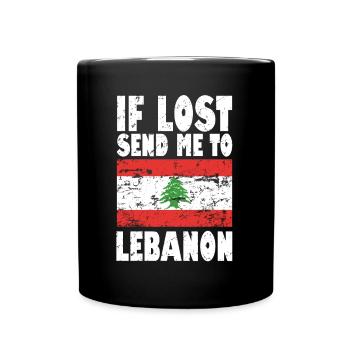 Lebanon Flag Saying - Full Colour Mug - black - Front