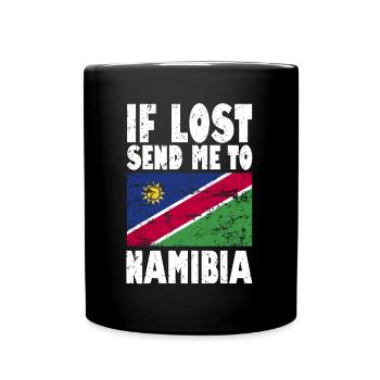 Namibia Flagge Spruch - Tasse einfarbig - Schwarz - Vorne