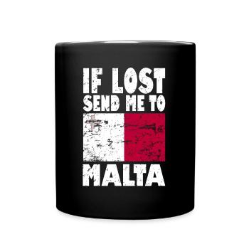 Drapeau de Malte - Mug uni - noir - Devant