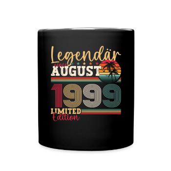 Legendär August 1999 24. Geburtstag Geschenk Fun - Tasse einfarbig - Schwarz - Vorne