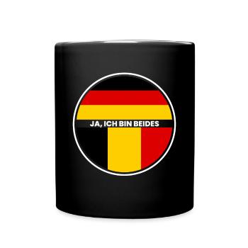 Ja Ich Bin Beides - Belgier und Deutscher - Tasse einfarbig - Schwarz - Vorne
