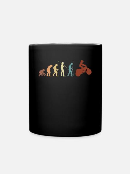 Vintage Retro Quad Evolution Shirt Geschenk - Tasse einfarbig - Schwarz