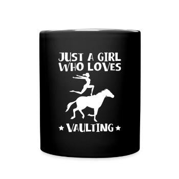 Juste une fille qui aime la chemise voûtée Voltagieren - Mug uni - noir - Devant