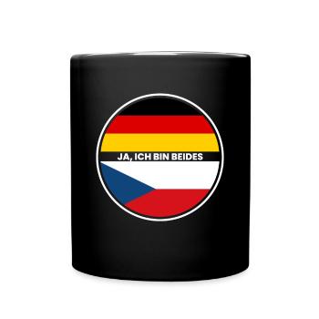 Ja Ich Bin Beides - Tscheche und Deutscher - Tasse einfarbig - Schwarz - Vorne