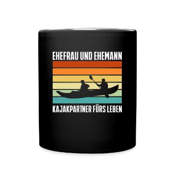 Ehefrau Und Ehemann Kajakpartner Fürs Leben - Tasse einfarbig - Schwarz - Vorne
