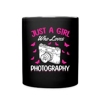Photographe Girl Just a Girl, Photographie - Mug uni - noir - Devant