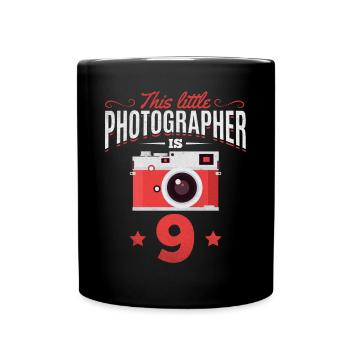 Photographie Ce petit photographe a 9 ans - Mug uni - noir - Devant