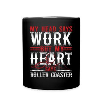 Roller Coaster Vintage My Head - Tasse einfarbig - Schwarz - Vorne