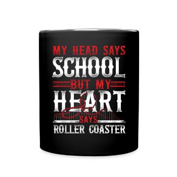 Roller Coaster Vintage My Head - Tasse einfarbig - Schwarz - Vorne