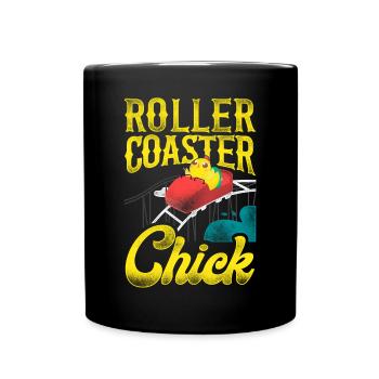 montagnes russes fille poulet - Mug uni - noir - Devant
