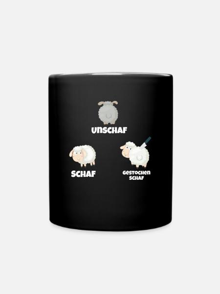 Fotografie: Schafe ohne Schafe, gestochen - Tasse einfarbig - Schwarz