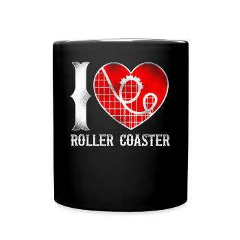 Roller Coaster Heart Vintage I - Tasse einfarbig - Schwarz - Vorne