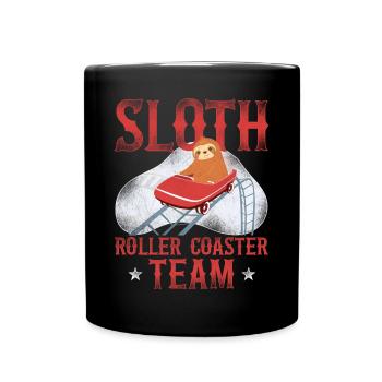 Roller Coaster Sloth Vintage Sloth - Full Colour Mug - black - Front