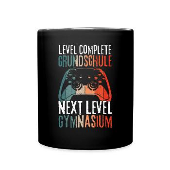 Level Complete Grundschule Einschulung Gymnasium - Tasse einfarbig - Schwarz - Vorne