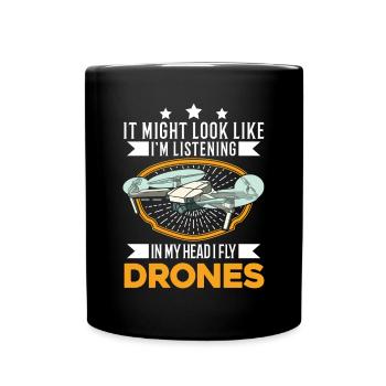 Drone Pilote Cadeau Drone Quadcopter - Mug uni - noir - Devant