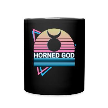 Gehörnter Gott Wicca Pagan Heidentum Retro - Tasse einfarbig - Schwarz - Vorne