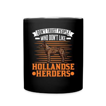 Hollandse Herder Hollandse Herderdshond - Tasse einfarbig - Schwarz - Vorne
