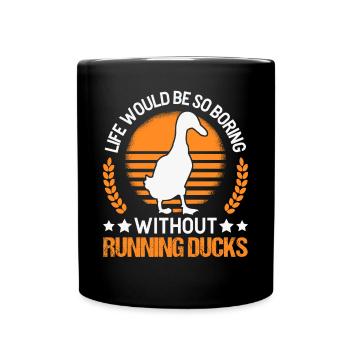 Indian Running Gift Running Duck - Full Colour Mug - black - Front