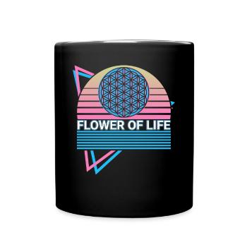 Flower of Life Symbol Sacred Geometry Heidentu - Full Colour Mug - black - Front