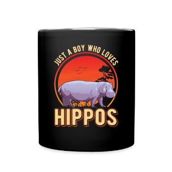 Juste un garçon qui aime Hippo Hippo Hippo Hippo Hippo Hippo - Mug uni - noir - Devant
