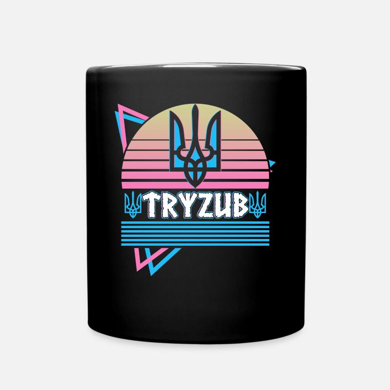 Tryzub ukrainischen Dreizack Wappen der Ukraine - Tasse einfarbig - Schwarz
