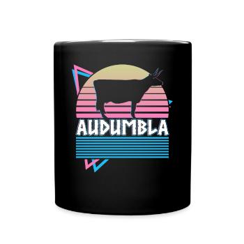 Audumbla Norse Mythology Prehistoric Cow Retro - Full Colour Mug - black - Front
