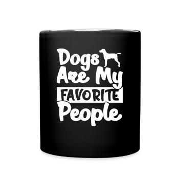 Les chiens sont mes gens préférés - Mug uni - noir - Devant