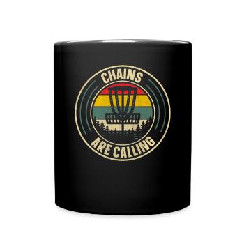 Les chaînes rétro Sunset appellent le disc golf - Mug uni - noir - Devant