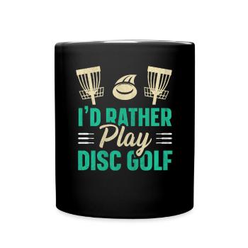 Retro Sunset Je préfère jouer au Disc Golf - Mug uni - noir - Devant