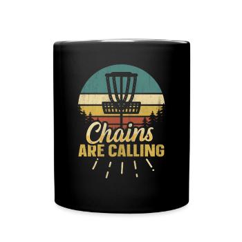 Les chaînes rétro Sunset appellent le disc golf - Mug uni - noir - Devant