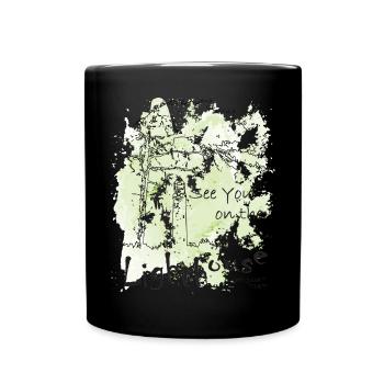 DarssCoast - Leuchtturm, See you on the Lighthouse - Tasse einfarbig - Schwarz - Vorne