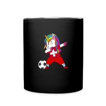 Schweiz Fußball Dabbing Geschenk - Tasse einfarbig - Schwarz - Vorne