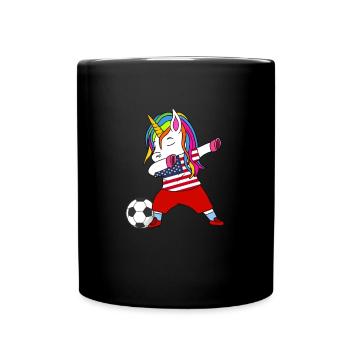 Usa fußball tupfendes Geschenk - Tasse einfarbig - Schwarz - Vorne