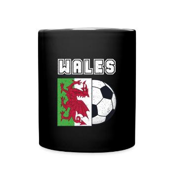 Cadeau du drapeau de l’équipe de football du Pays de Galles - Mug uni - noir - Devant