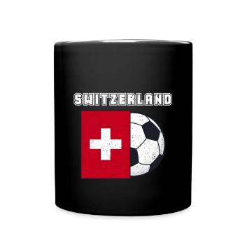 Cadeau drapeau de l’équipe de Suisse de football - Mug uni - noir - Devant