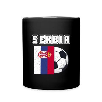 Cadeau drapeau de l’équipe de football de Serbie - Mug uni - noir - Devant