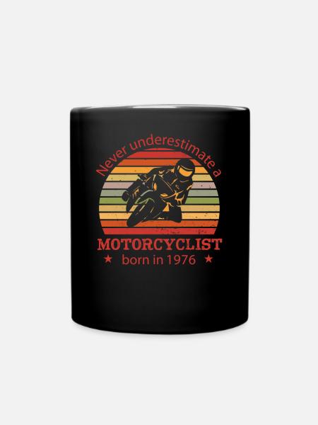 Motorfiets vintage 1976 verjaardag bromfiets - Mok uni - zwart