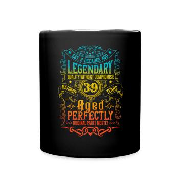 Vintage Légendaire - Vieilli parfaitement 39ème anniversaire - Mug uni - noir - Devant