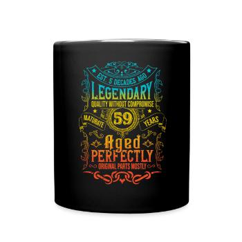 Vintage Legendary - Aged perfectly 59th birthday - Full Colour Mug - black - Front