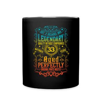 Vintage Legendary - Aged perfectly 33. Geburtstag - Tasse einfarbig - Schwarz - Vorne