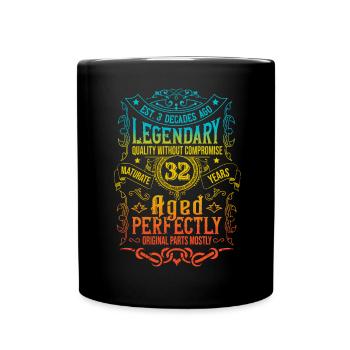 Vintage Légendaire - Vieilli parfaitement 32ème anniversaire - Mug uni - noir - Devant