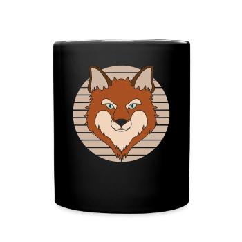 Motif d’animal sauvage de la forêt avec un design de renard - Mug uni - noir - Devant