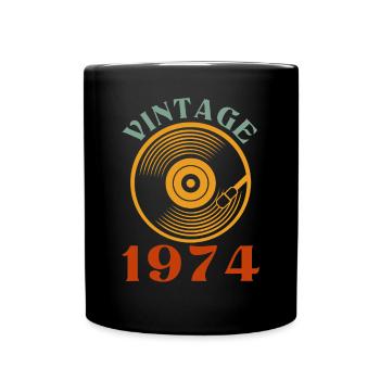 48 Geburtstag Jahrgang 1974 - Tasse einfarbig - Schwarz - Vorne