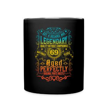 Vintage Legendary - Aged perfectly 69th birthday - Full Colour Mug - black - Front