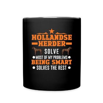 Hollandse Herder Hollandse Herderdshond - Tasse einfarbig - Schwarz - Vorne