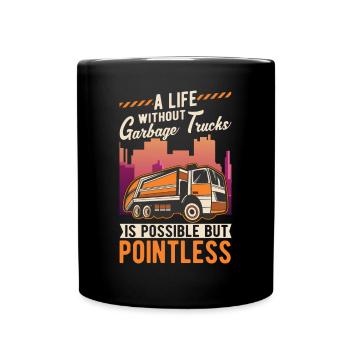 Müllmann Gift Garbage Collection Garbage Truck - Full Colour Mug - black - Front
