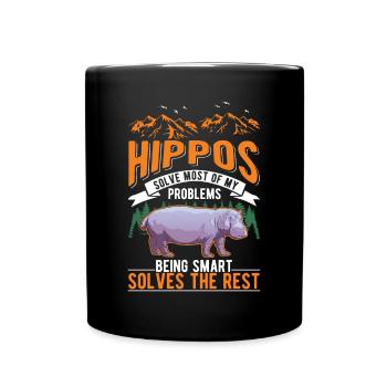 Hippo Gift Hippo Hippo Hippo - Full Colour Mug - black - Front