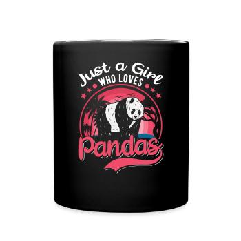 Just a Girl Who loves Pandas Girls - Full Colour Mug - black - Front