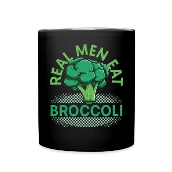 Echte Männer essen Brokkoli Broccoholic Gemüse Vegan - Tasse einfarbig - Schwarz - Vorne