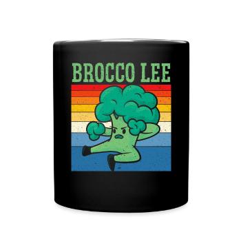 Brocco Lee Vegetable Vegetarian Vegan Broccoli - Full Colour Mug - black - Front
